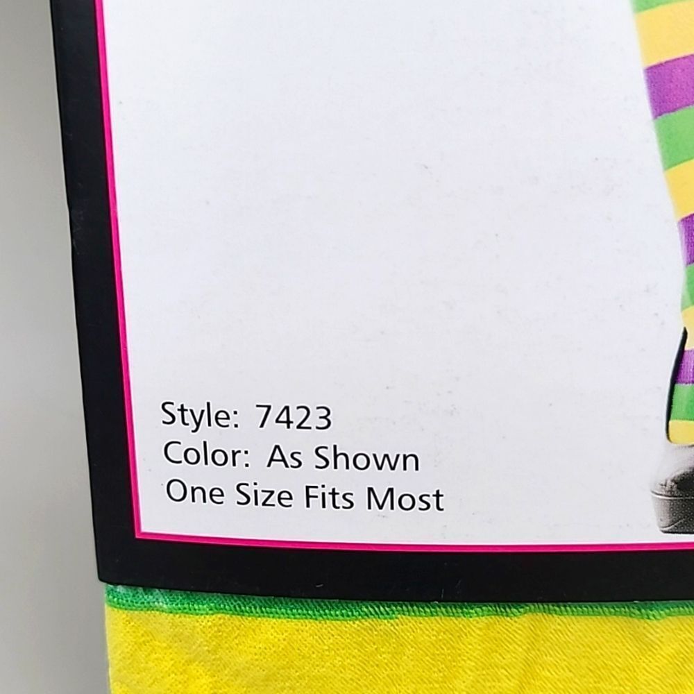 Music Legs - Multi-color Striped Pantyhose in Purple, Green & Yellow, NWOT - Picture 3 of 5